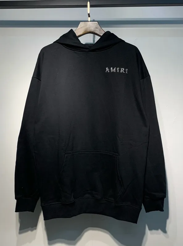 880 model P220 high quality 360g pure cotton terry AMIRI real shot sweatshirt black hanging shot S. M. L. XL