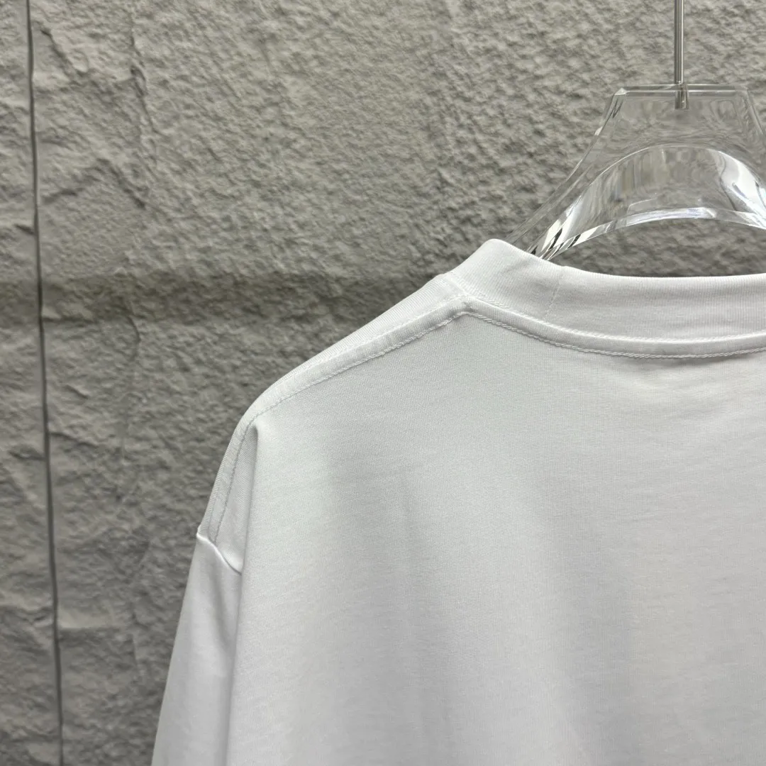 🅿️180 Ami* 2025 Spring and Summer New Style Embroidered yellow little love Customized double yarn plain cotton fabric Short-sleeved T-shirt Uniform for men and women Color: Black White Floral Gray Angora Red Size: S (90-130 catties) M (120-150 catties) L (140-165 catties) XL (160-180 catties) XXL (180-210 pounds)