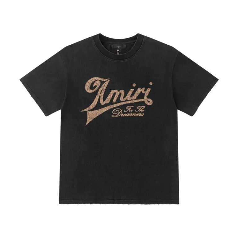 P160 AMIRI cracked printed logo grinding and fried salt technology, color: black, maroon, size: S M L XL