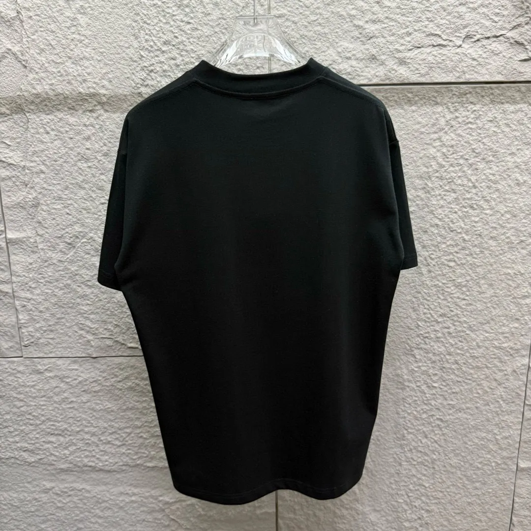🅿️180 Ami* 2025 spring and summer new style Embroidered red love Customized double yarn plain cotton fabric Short-sleeved T-shirt Uniform for men and women Color: black white light blue light pink Size: S (90-130 pounds) M (120-150 pounds) L (140-165 pounds) XL (160-180 pounds) XXL (180-210 pounds)