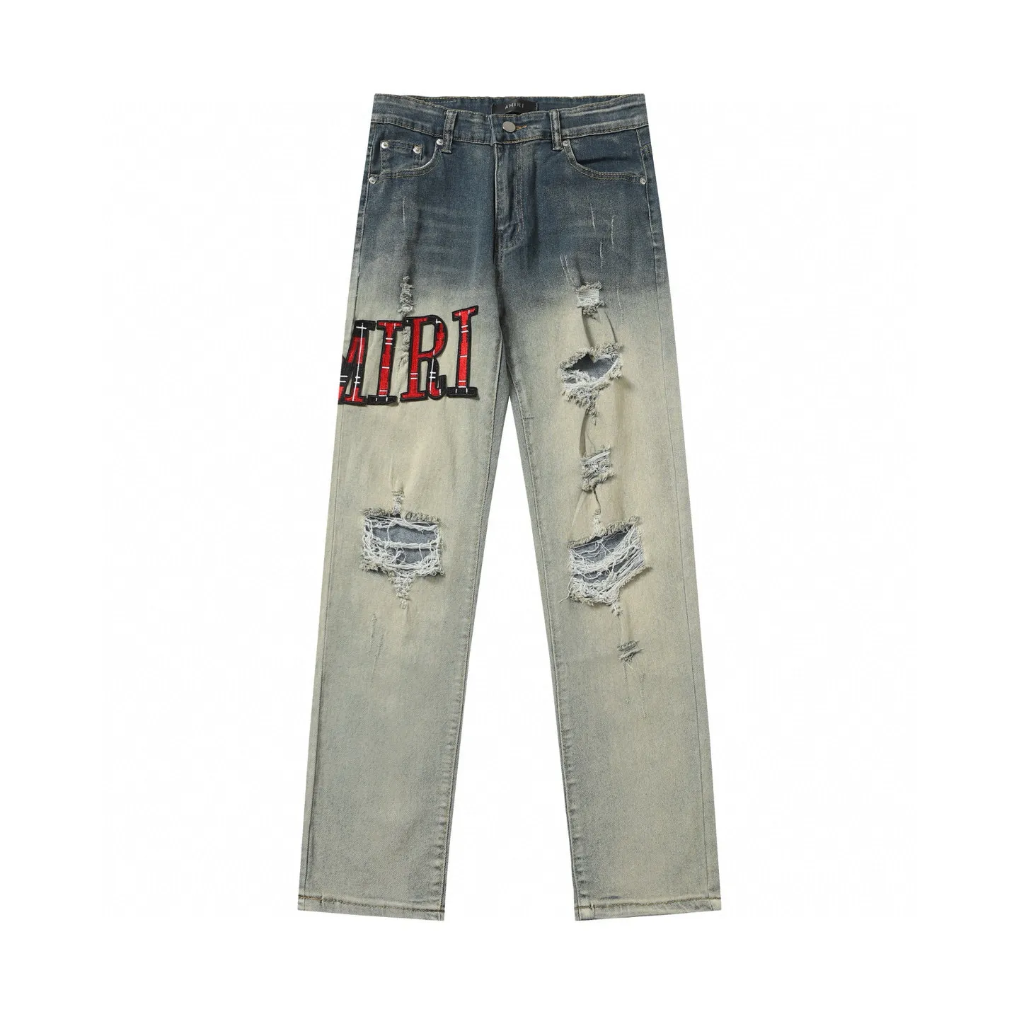 P270 AMIRI patch embroidery jeans trousers AMIRI high street basic ripped jeans trousers Color: Picture color Code number: 28-36