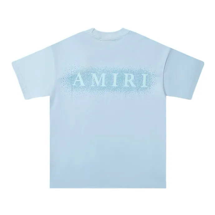 Style number: 692 P126 Fabric: 260g double yarn AMIRI 2025 spring and summer new logo round neck T-shirt high street same style for men and women loose classic letter all over printed LOGO short sleeves Color: black blue code number: S M L XL