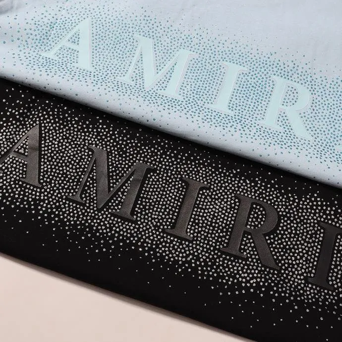 Style number: 692 P126 Fabric: 260g double yarn AMIRI 2025 spring and summer new logo round neck T-shirt high street same style for men and women loose classic letter all over printed LOGO short sleeves Color: black blue code number: S M L XL