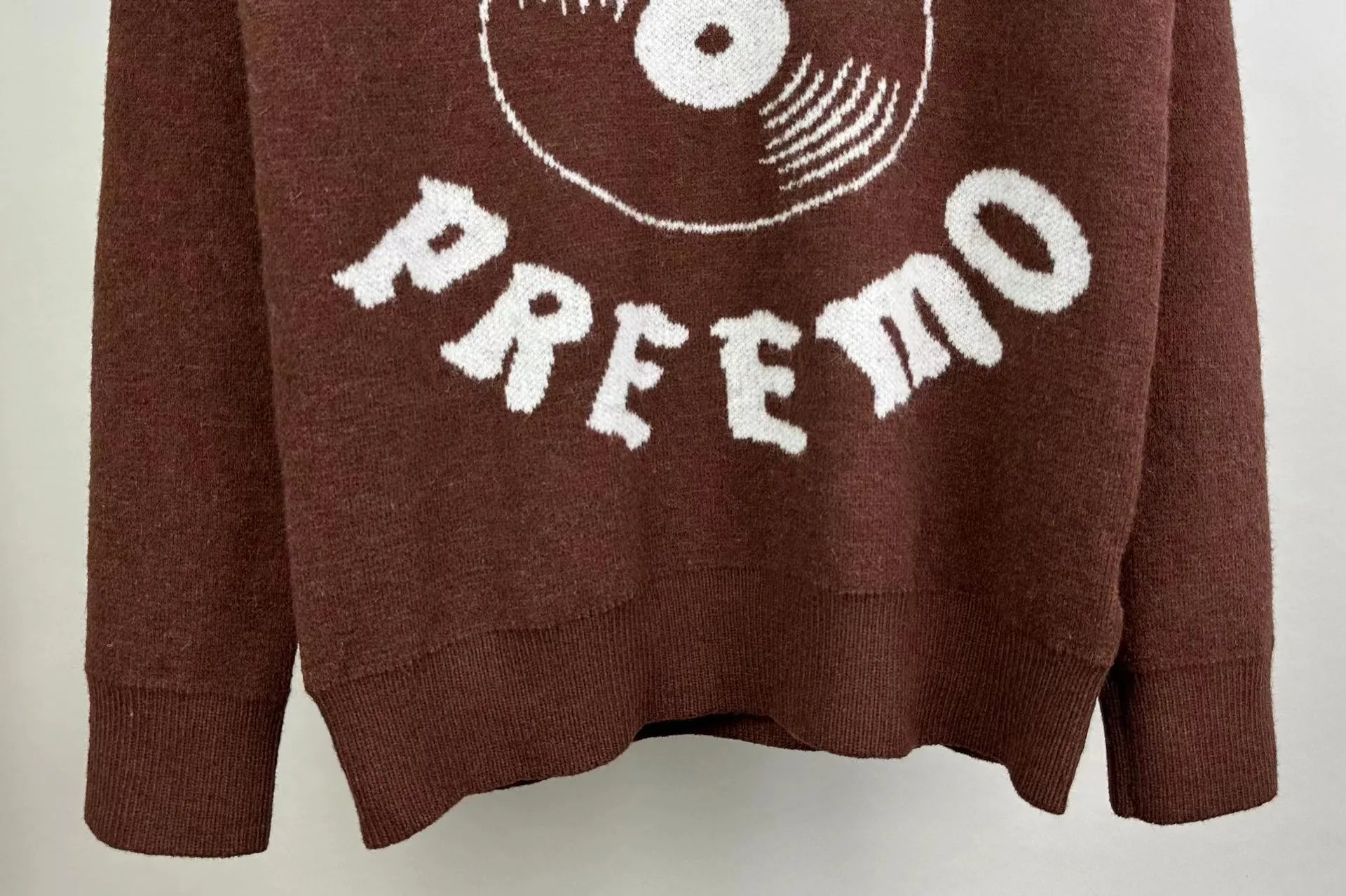 P240 🎉🎉AMIRI autumn and winter new style, partial jacquard letter logo on the front, European and American style sweater, color: fluorescent green, brown, black, size: S M L XL XXL