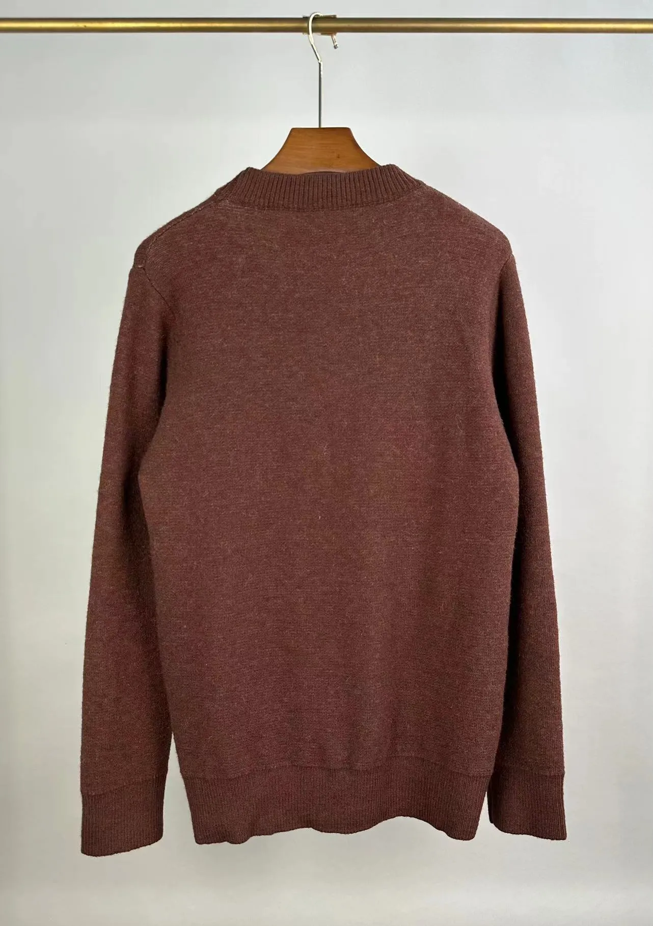 P240 🎉🎉AMIRI autumn and winter new style, partial jacquard letter logo on the front, European and American style sweater, color: fluorescent green, brown, black, size: S M L XL XXL