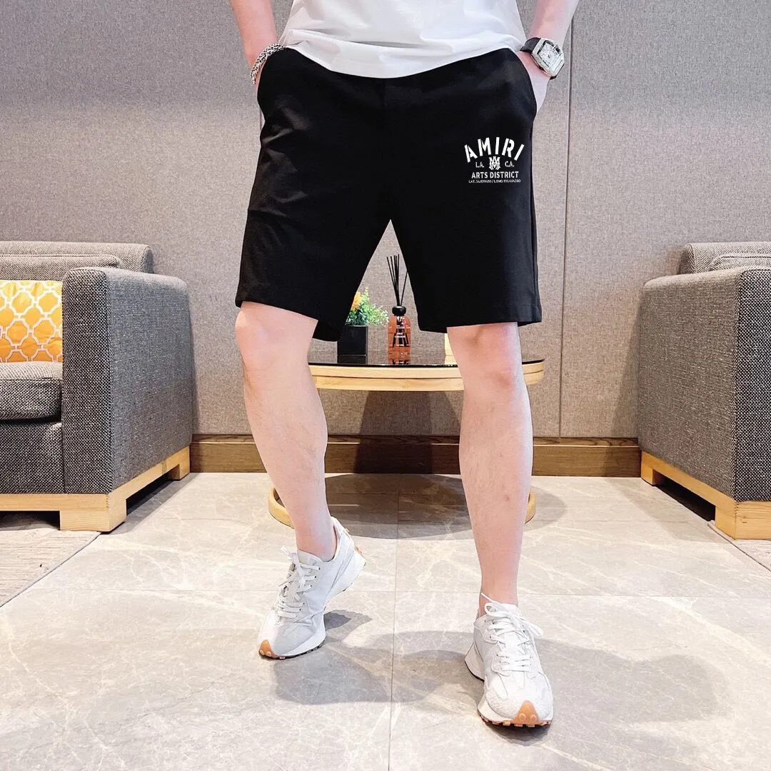 P280 Brand [AMIRI] 2025 new men’s short-sleeved shorts suit! Synchronous sales on the official website! High-end version on the market! It feels delicate and soft! Make you more comfortable to wear! The draped silhouette is awesome! Size: M-5XL (please state your height and weight when placing an order)