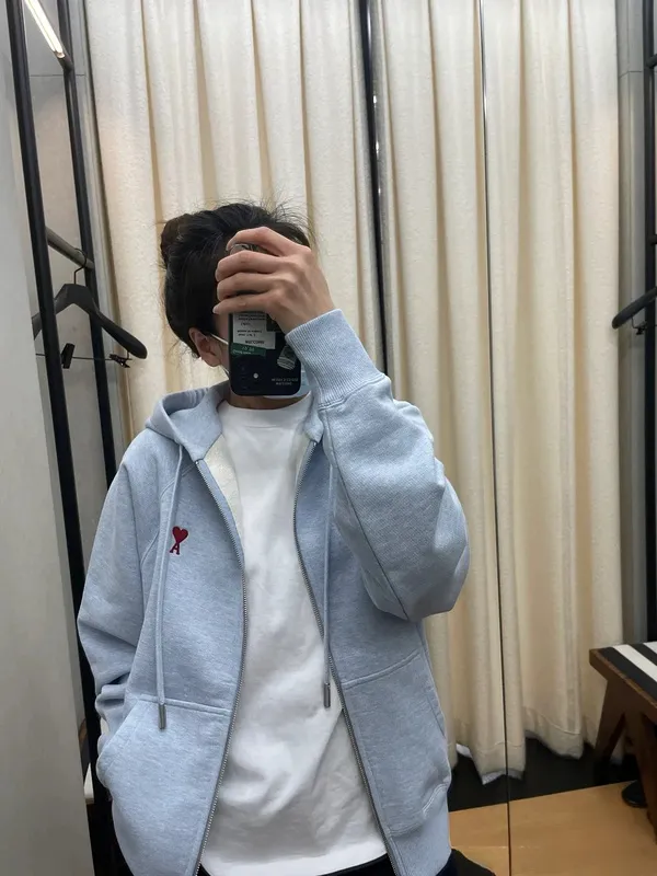 Upper Body Picture More Details Size Chart AMI New Colors Zip Cardigan Hooded Sweatshirt S M L XL