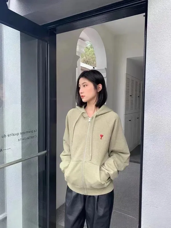 Upper Body Picture More Details Size Chart AMI New Colors Zip Cardigan Hooded Sweatshirt S M L XL
