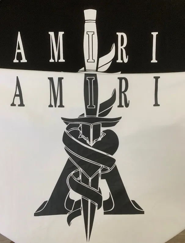 Model 667 P114 AMIRI real shot white black hanging shot S. M. L. XL