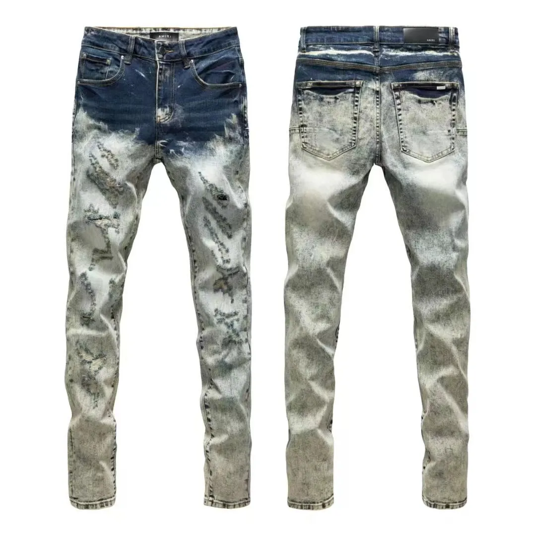 #N20 P246💰 (Top version) AMIRI hot high street jeans slim fit stretch washed knife cut trousers men's fashion AMIRI amiri is transliterated as Emil, which is the name of the founder. Mike Amiri, the founder of amiri, grew up in Los Angeles, USA. He was influenced by local street culture and Punk Rock since he was a child, so he founded the amiri brand named after himself. A variety of trendy clothing meets the needs of different trendy players. Amiri clothing has novel and unique styles and is a well-known street brand in the United States. The styles and styles of many clothes are loved by many street photographers. The various clothing styles meet the dressing needs of different people, show their unique temperament, and show the trend of dressing. amiri's jeans are relatively famous. Not only do they have many styles, but the quality of the jeans is also very good. Many celebrities have also worn amiri brand jeans. Color: Picture color Size: 28, 30, 32, 34, 36 28 30 32 34 36 Waist 71 76 81 86 91 Qianlang 26.5 27.5 28.5 29.5 30.5 Hou Lang 37 38 39 40 41 Foot 14 14.8 15.6 16.4 17.2 Foreign Minister 100 102 104 106 107