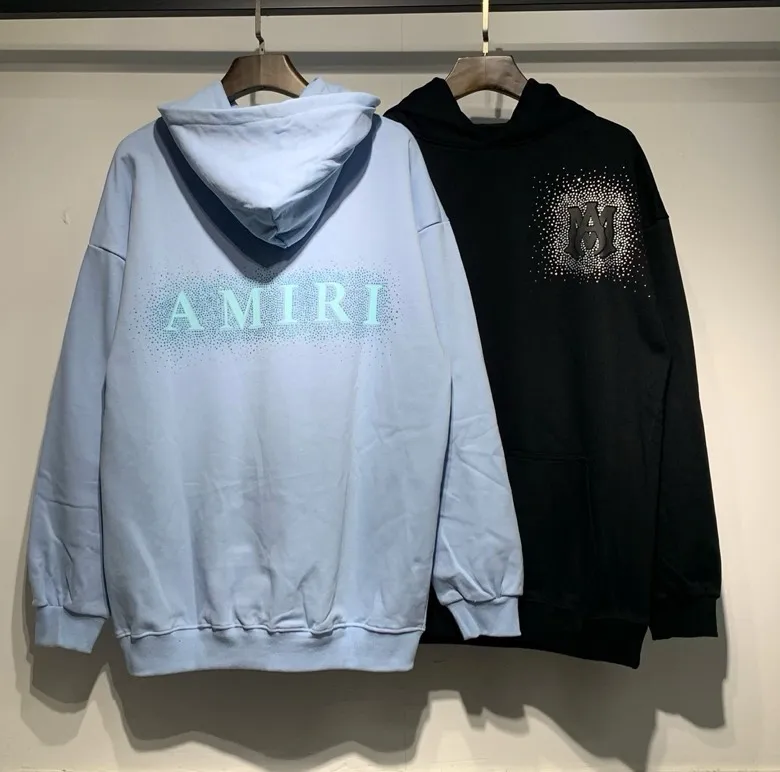 878 model P230 high quality 360g pure cotton terry shiny grain AMIRI real shot sweatshirt black hanging shot S. M. L. XL