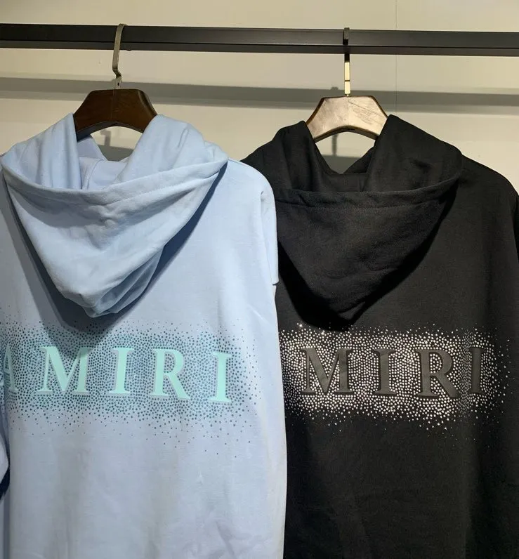 878 model P230 high quality 360g pure cotton terry shiny grain AMIRI real shot sweatshirt black hanging shot S. M. L. XL