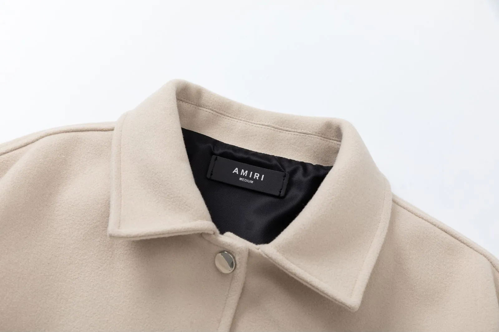 7153#P430AMIRI bone embroidery model, sleeves hit leather. Color: coffee, apricot, size: S M L XL
