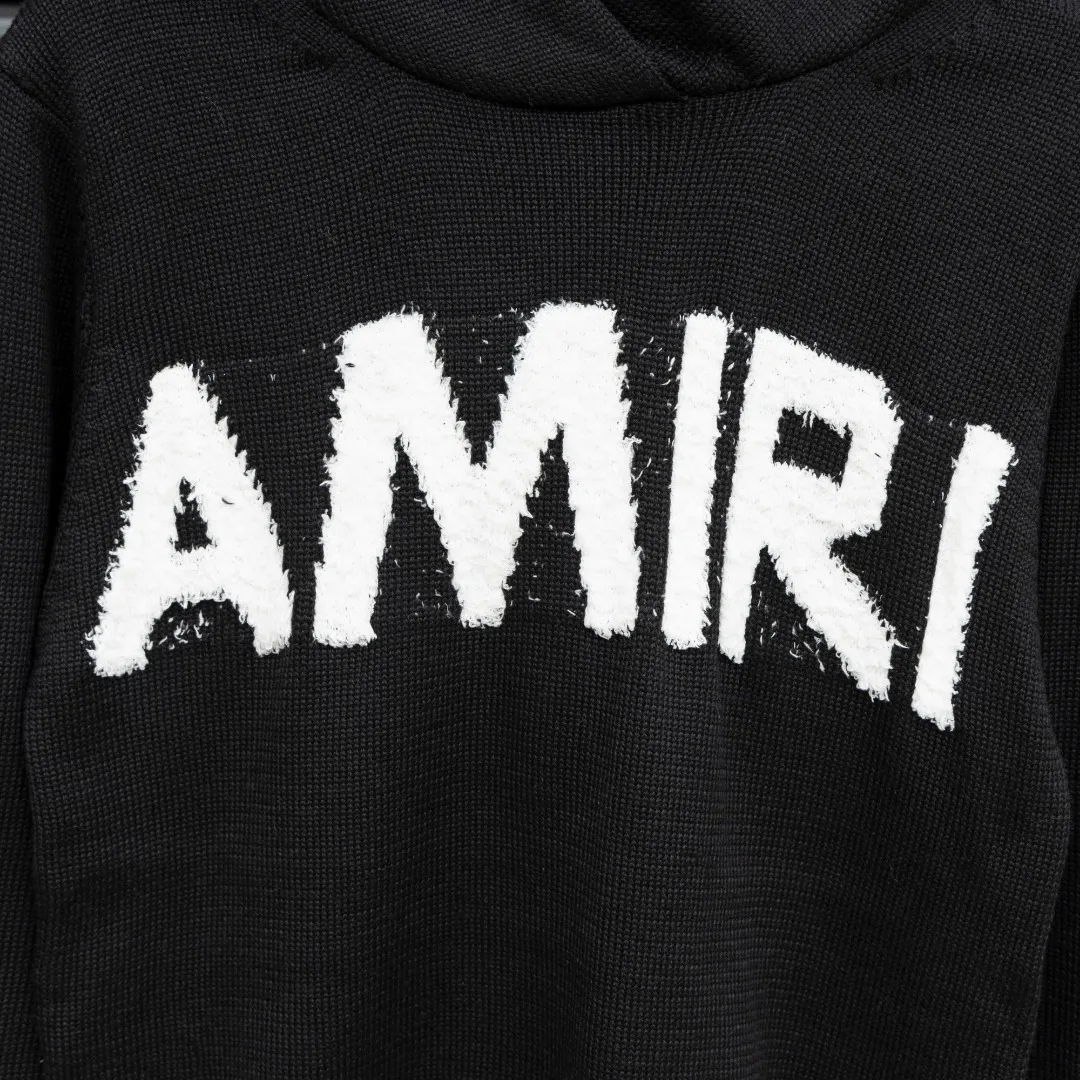 P310 Style: AMIRI distressed knitted hooded long-sleeved sweater Size: S-XXL Fabric: Wool blend Accessories: Full set of customized original accessories No gender distinction, same style for men and women