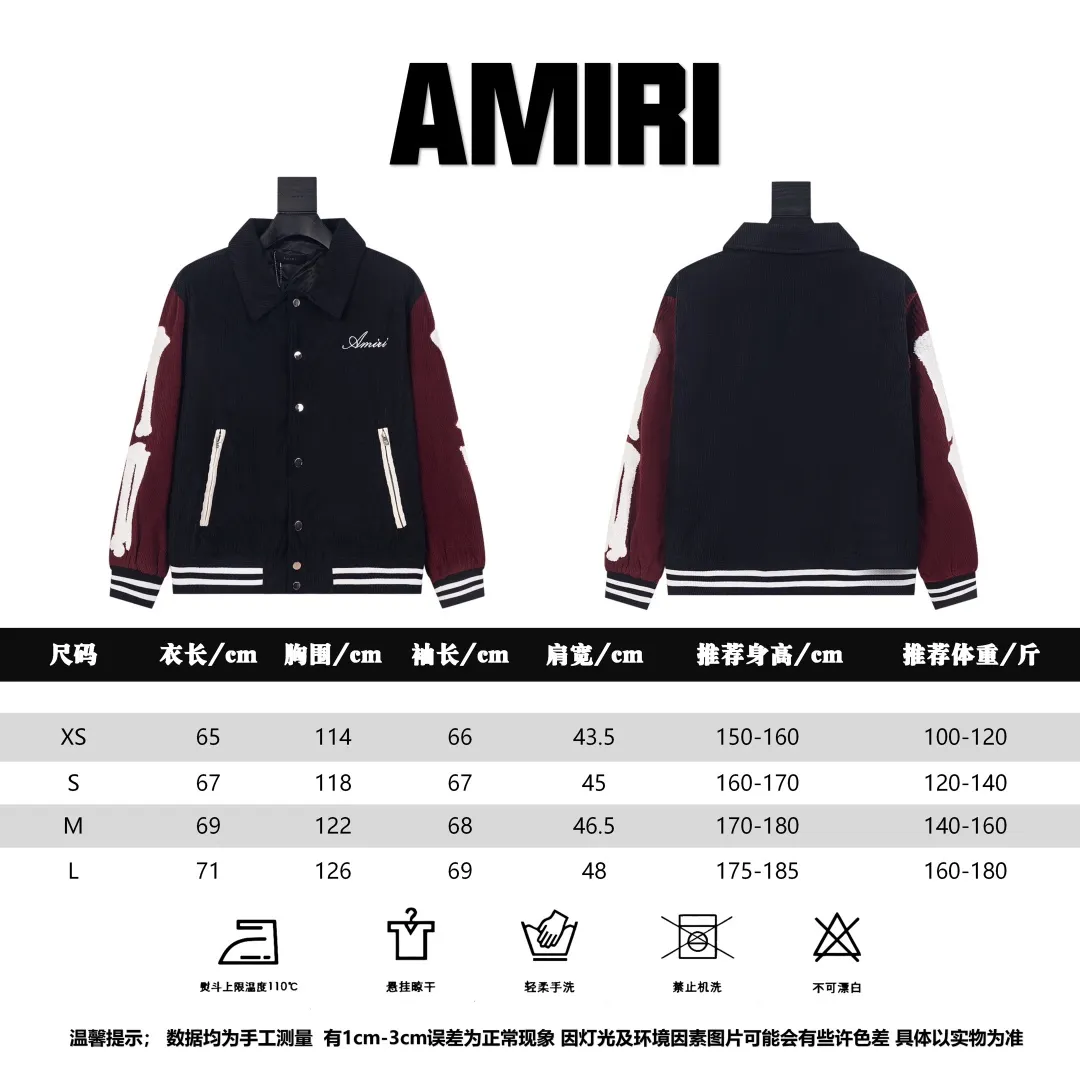 🅿️510 Ami Contrast Sleeves Corduroy College Style Jacket for Couples Super age-reducing college style design, another trend-setting baseball uniform item Ami Contrast Sleeves, the main color is black + burgundy, with white embellishment for the overall fashion sense. The superposition of three colors is complex but not chaotic, giving off a youthful and trendy charm! Made from custom-supplied cotton corduroy fabric, it has a natural color, oily and delicate, simple and rich texture. The contrasting color design has a retro flavor and is rich in gold. The inner lining is made of silk viscose blended material and is quilted. ➕Custom-supplied snap placket design creates a fashionable college charm. The shirt collar and sleeve arms are designed with contrasting splicing to highlight the neat temperament. The sleeve arm flocking🦴bone flocking logo decoration gives the garment a unique style. Become the creator of new punctuation. Same style for men and women. Color: black and white/black/black and red. Size: XS-L