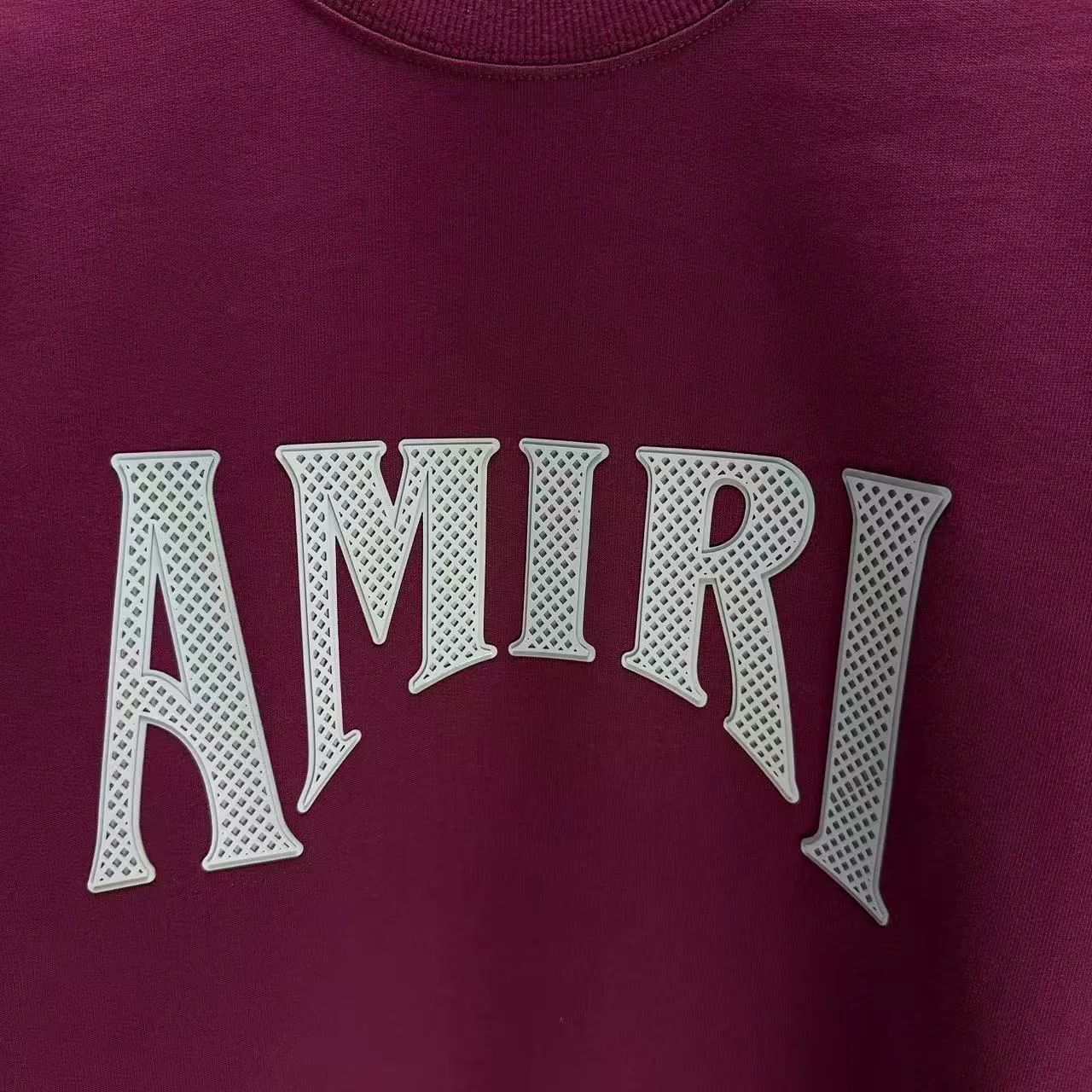 P210 AMIRI* 2025 autumn and winter new round neck sweatshirt 400g terry cotton letter logo lettering film thick plate glue Color: black white blue purple code number: S M L XL XXL
