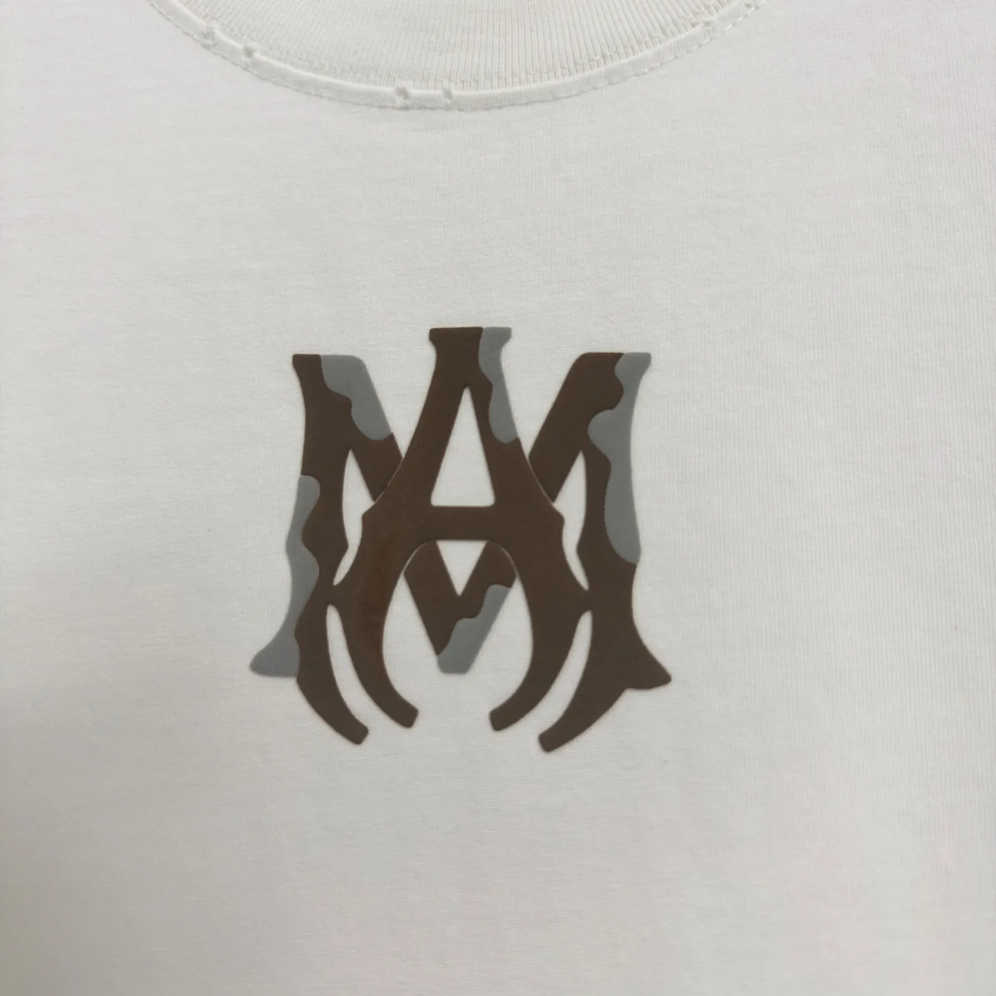 P170 𝙉𝙚𝙬⚜️AMl Amy》 2026 spring and summer new short-sleeved T-shirt, heavyweight pure cotton, washed and distressed, flocked and foamed letter personalized style Color: White Gray Purple Black Size: S M L XL XXL
