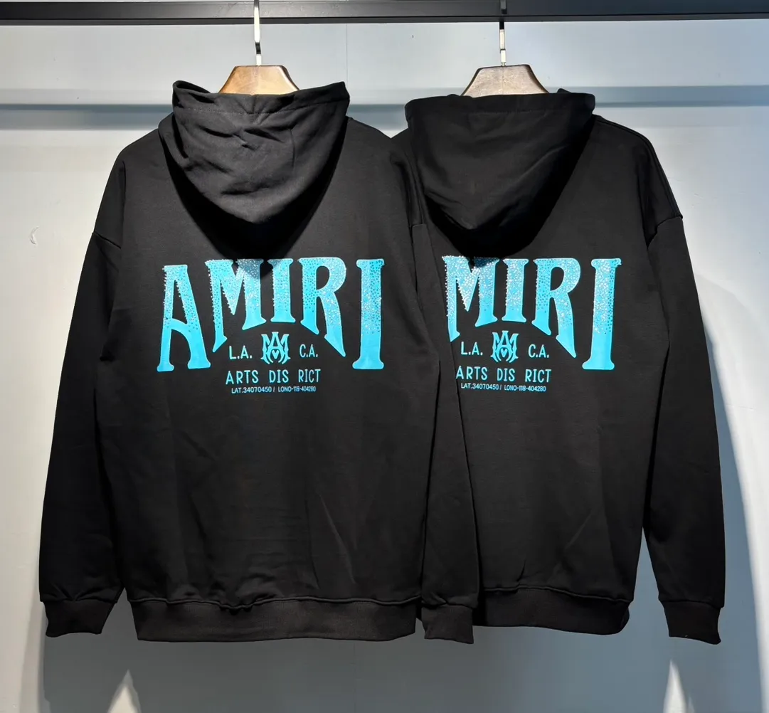 896 P230 autumn and winter new product AMIRI real shot sweatshirt black hanging shot S. M. L. XL