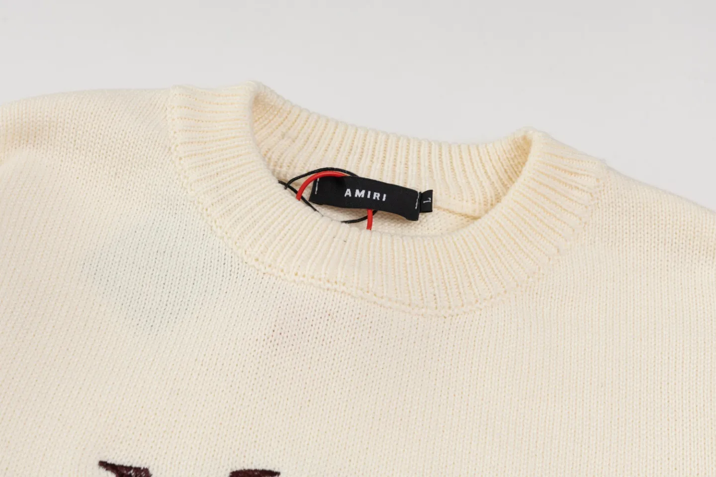 P290 Top version AMIRI/AMIRI classic letter jacquard Logo letter knitted casual crew neck sweater, same style for men and women, couple style -Color/Color: black white -Size/Size: S——XXL