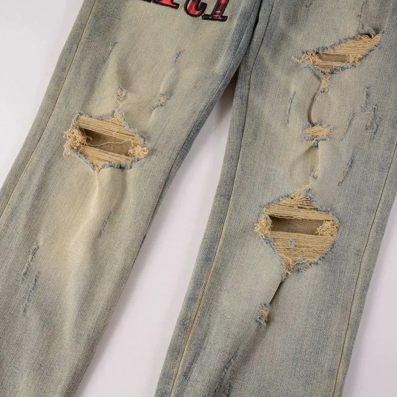 P186 Top replica AMIRI splash-ink medal patch embroidered jeans trousers AMIRI high street basic ripped tight stretch jeans trousers Amiriamiri is transliterated as Emil, which is the name of the founder. Mike Amiri, the founder of amiri, grew up in Los Angeles, USA. He was influenced by the local street culture Rock since childhood, so he founded the amiri brand named after himself. A variety of trendy brand clothing meets the needs of different fashion players. Amiri clothing has novel and unique styles and is a well-known street brand in the United States. Many of its styles and styles are loved by many street photographers. Various clothing styles meet the needs of different people, show their unique temperament, and show the trend of dressing. amiri's jeans are relatively famous. Not only do they have many styles, but the quality of the jeans is also very good. Many celebrities have also worn amiri brand jeans.  The jeans of the amiri brand break through the production process and cutting of the original jeans. The fabrics are relatively soft and comfortable, and are not as hard as some jeans, which can irritate the skin and cause the skin to bleed when worn. Los Angeles trendy brand Amiri's jeans are made with great detail from tailoring to texture, adding wrinkles, bullet holes, damage and other details to add to the trendiness of the jeans. You can choose the style that suits you according to your own needs. Only when you wear a suitable style can you have a certain sense of fashion.  In recent years, high street has become a word that appears more and more frequently in men's clothing. High street style has also become an important direction for everyone's matching. High street related items are basically inseparable from oversize or off-shoulder tops. The lower body is matched with trackpants or tight-fitting denim. In my opinion, the most representative one is perhaps annihilation. Color; picture color Size: m l xl xxl