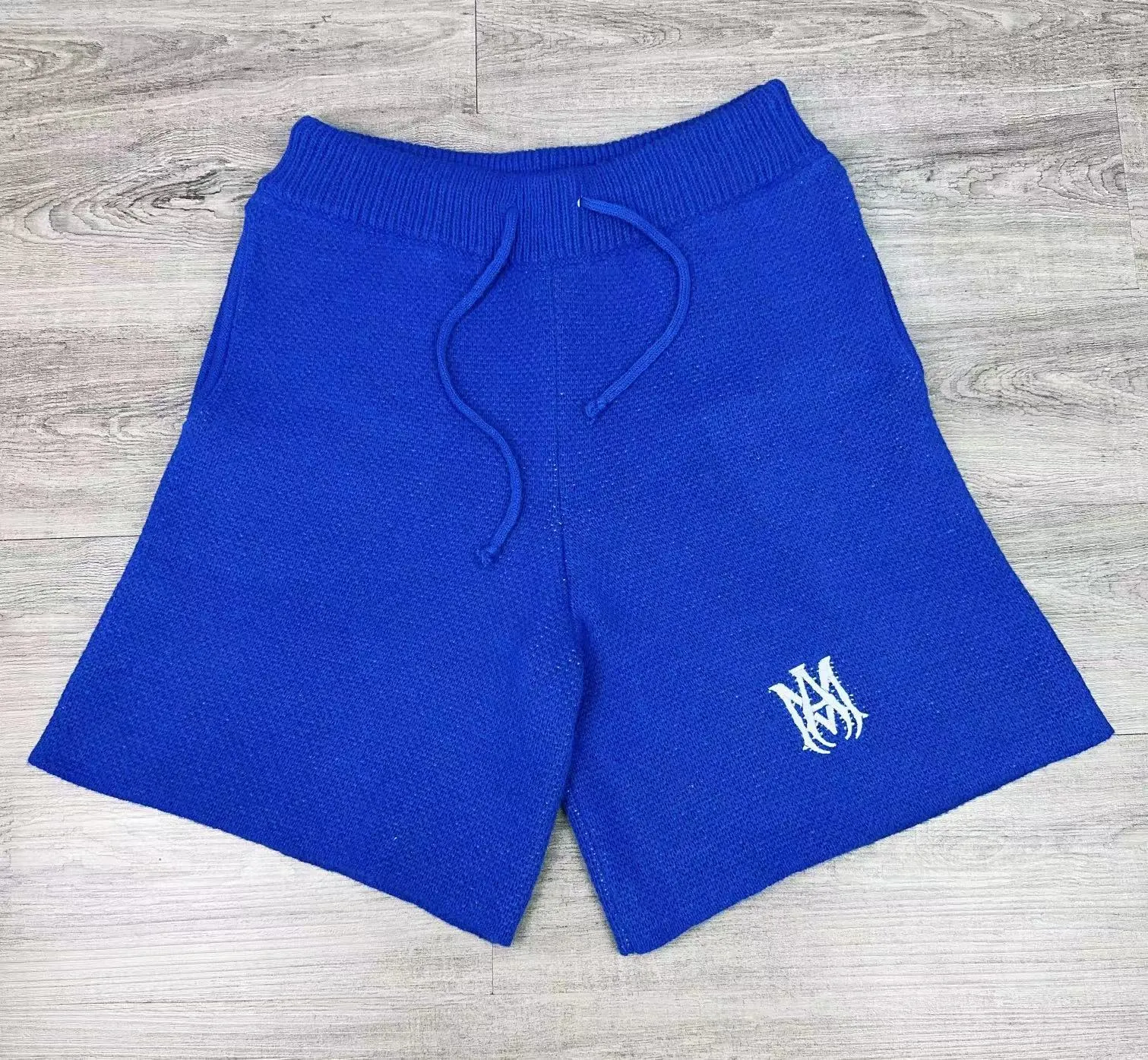 P310 🎉AMIRI new vest sweater suit, classic logo black and white mixed jacquard on top, exclusive logo embroidery on shorts, color: blue, size: S M L XL XXL