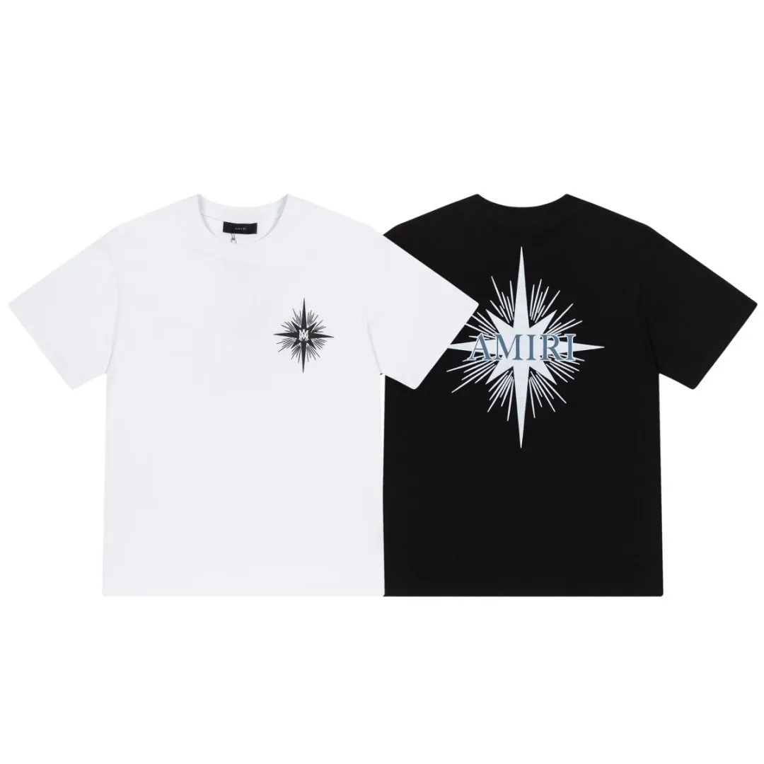 8042#P144, AMIRI hand-printed logo loose-fitting short-sleeved T-shirt, made of 300g fabric, color: black, white, size: S M L XL