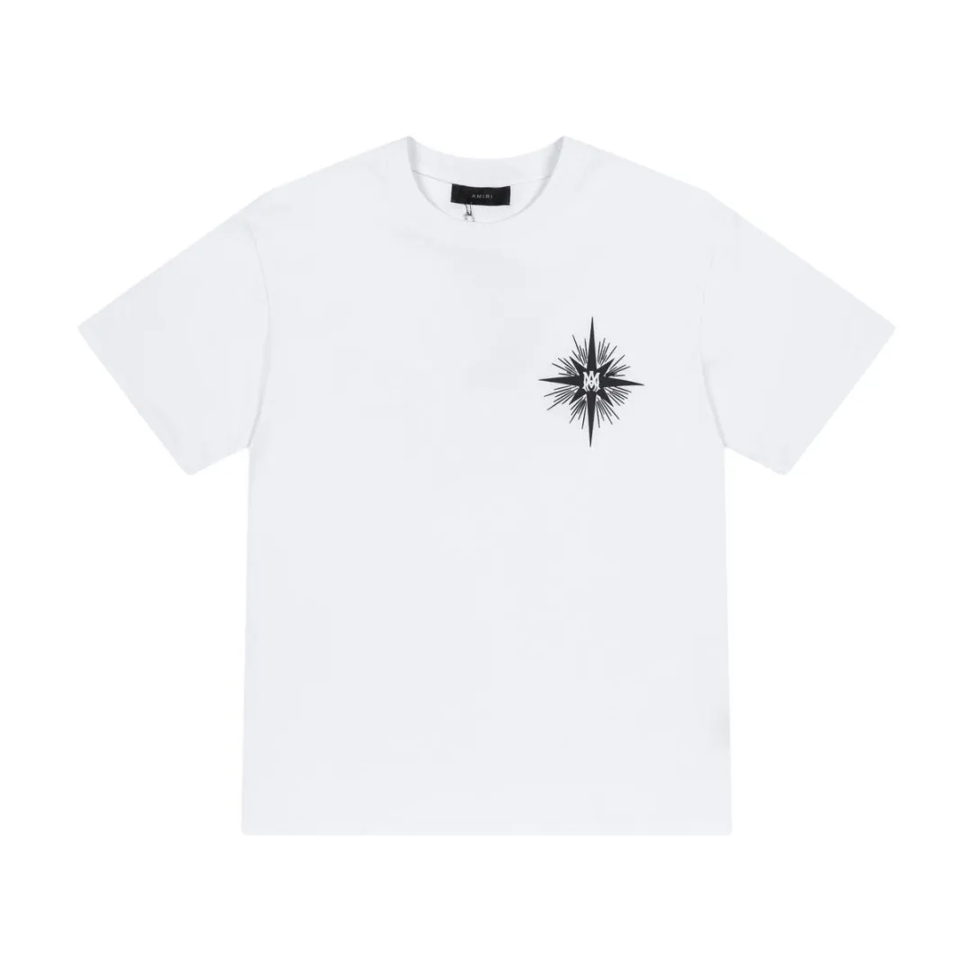 8042#P144, AMIRI hand-printed logo loose-fitting short-sleeved T-shirt, made of 300g fabric, color: black, white, size: S M L XL