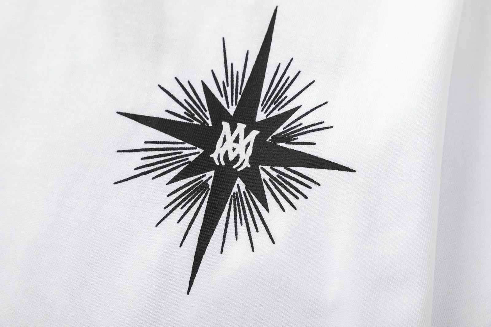 8042#P144, AMIRI hand-printed logo loose-fitting short-sleeved T-shirt, made of 300g fabric, color: black, white, size: S M L XL