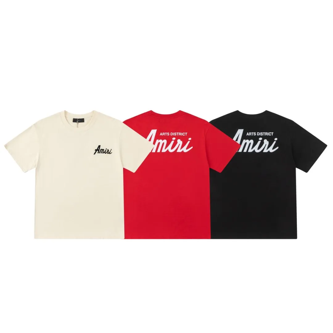 8056#P152AMIRI flocking LOGO technology, high weight fabric, color: black, red, apricot, size: S M L XL