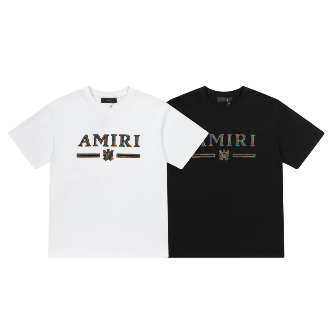 8021#P150amiri colorful patch embroidered logo, made of 300g weight fabric, color: black, white. Size: S M L XL