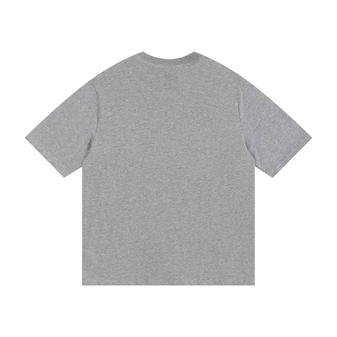 P114 Style No. 125 AMI&WDC [Cui Woo-sik co-branded model] AMI 2025 spring and summer new style short-sleeved genuine original 1;1 mold color: gray Size: S-XL
