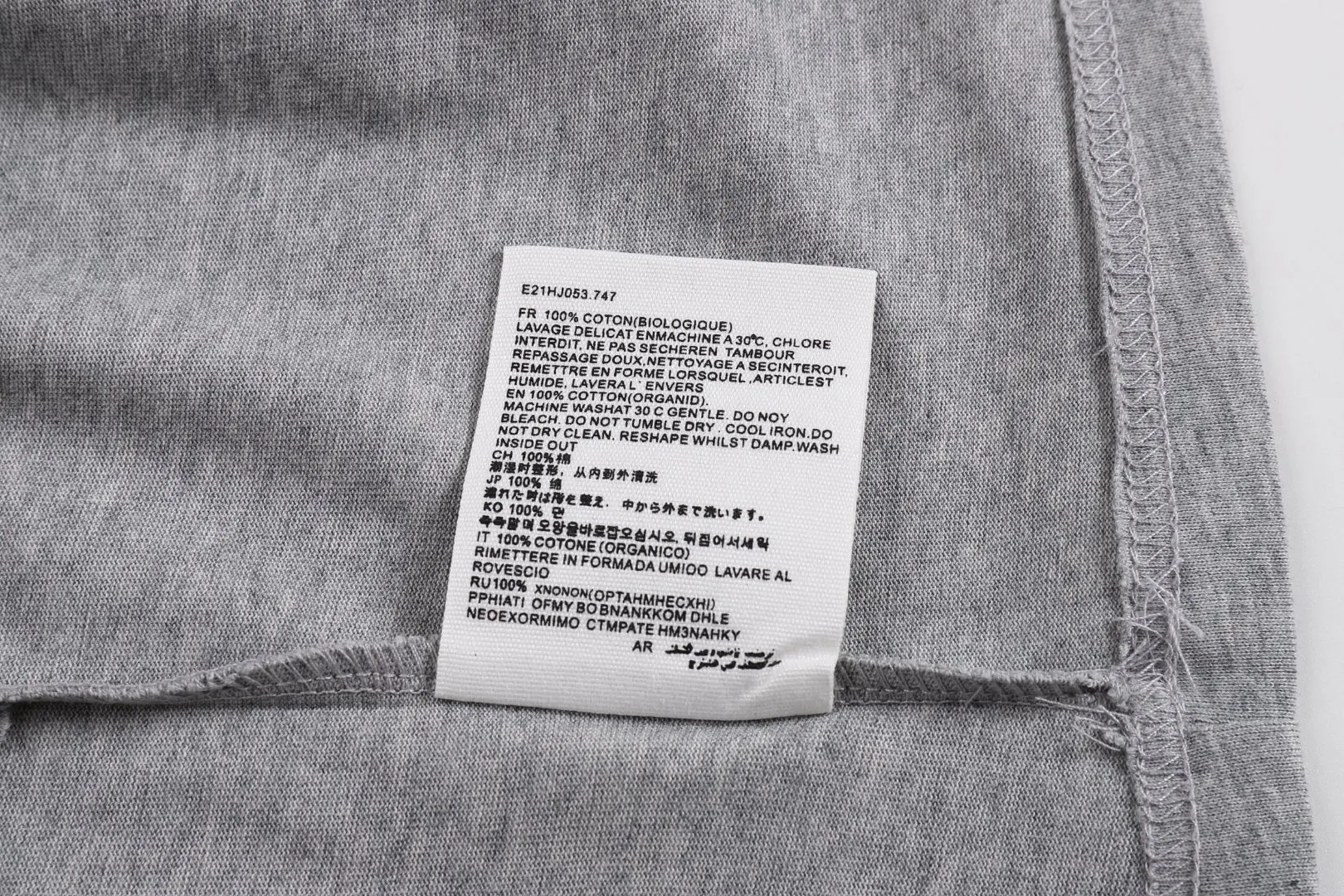 P114 Style No. 125 AMI&WDC [Cui Woo-sik co-branded model] AMI 2025 spring and summer new style short-sleeved genuine original 1;1 mold color: gray Size: S-XL