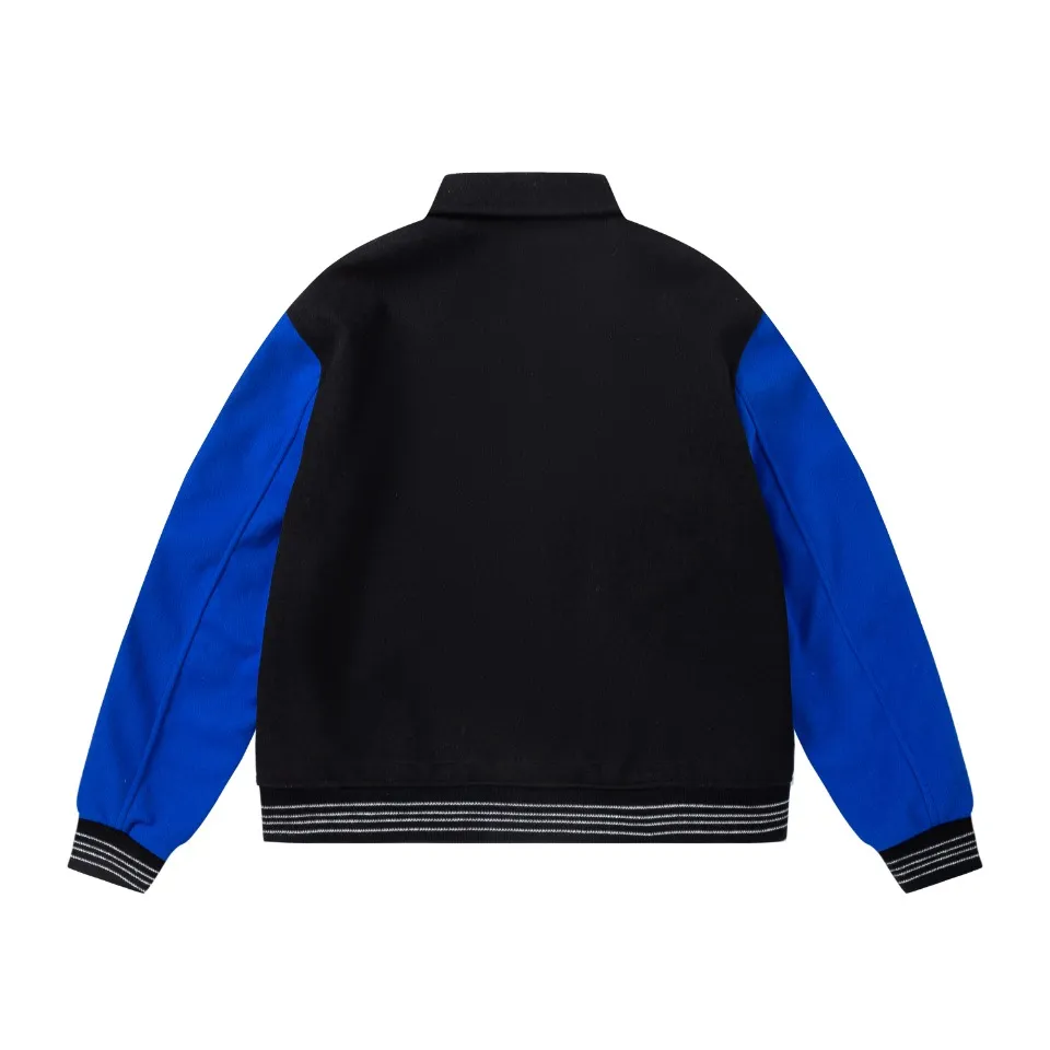 7033#P410Amiri autumn and winter 22SS bone towel embroidered jacket small fragrance American casual baseball uniform trendy jacket for men. Color: black and white, black and blue. Size: S M L XL