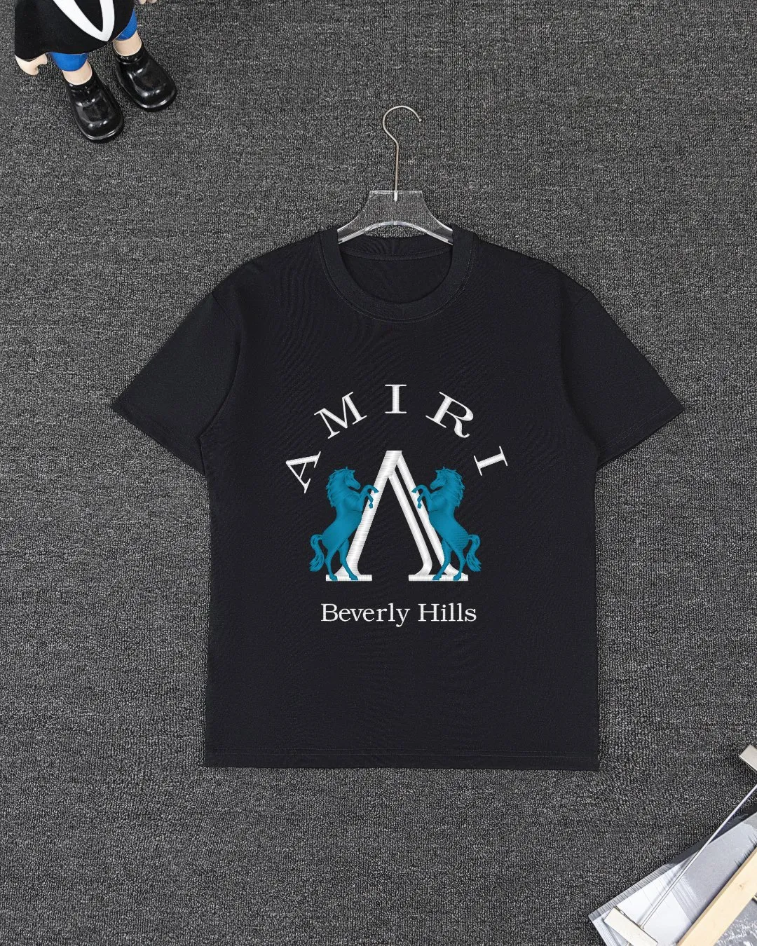 P280 AMIRI spring and summer short-sleeved suit, Xinjiang long-staple cotton short-sleeved + pure cotton terry shorts, a fusion of top elements, trendy men's fashion, unparalleled in terms of upper body comfort, it can be said to be a must-have set for summer. Size: S M L