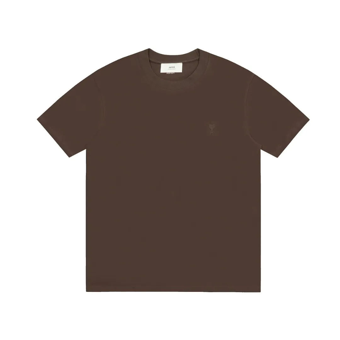 Ami Amy 2024ss autumn classic small embroidered love short sleeves ✅240G Xinjiang long-staple cotton top double yarn, shrinkage rate controlled at 2%, export-grade solid color quality, truly not easy to deform, shrink, and not fade ✅Maximum size can be worn 230 pounds, no pressure to export to Europe and the United States, size S-XL Color: 7 colors, white, black, gray, sky blue, navy, sapphire blue, dark green, coffee, brown, apricot Egg yolk, wine red, meat powder, taro purple