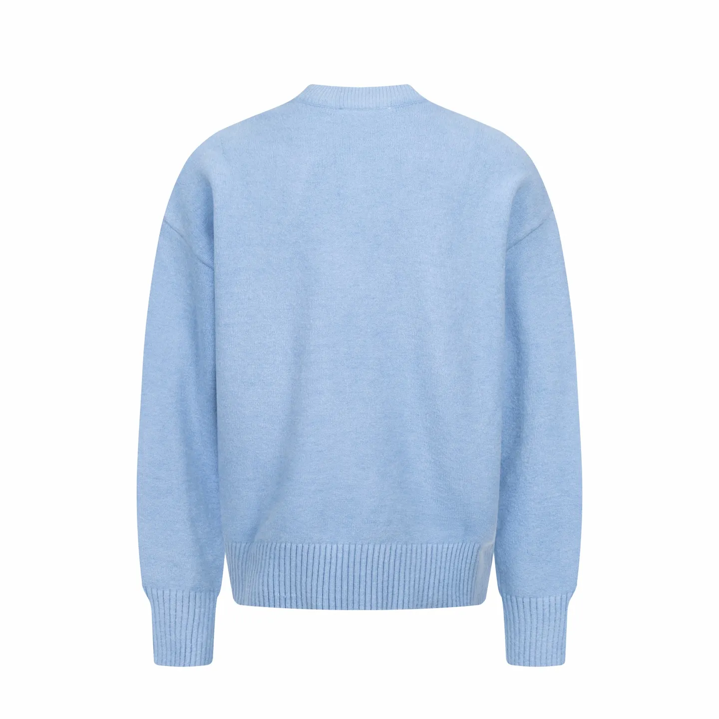 🅿️500 [Exclusive supply] Ami love jacquard crew neck sweater (blue) The original version was purchased for 2,006 and developed. The fabric is made of alpaca wool to maintain a stable shape. The stitching is even and firm, and the details are meticulously handled, reflecting the brand's strict control over quality. The overall design is simple and elegant, suitable for various occasions. Whether it is business or leisure, it can show an elegant and decent style. The overall wiring is straight and delicate, the fabric is comfortable and soft, and the color is consistent without color difference. It can be matched with the same style to create a fashionable look, and can be used in various occasions. Customized accessories, complete with three standards, the same style for men and women. Size:S-M-L-XL