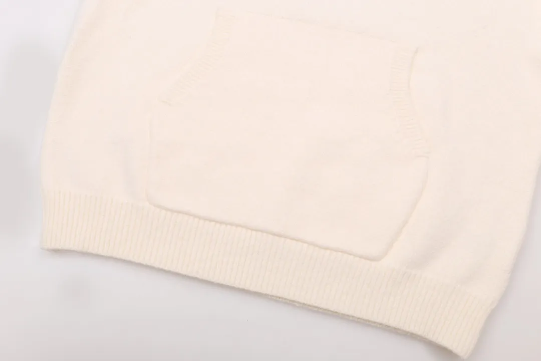 P340 AMIRI new letter logo jacquard, tassels damaged hole hooded sweater Color: apricot gray red black Size: S M L XL XXL