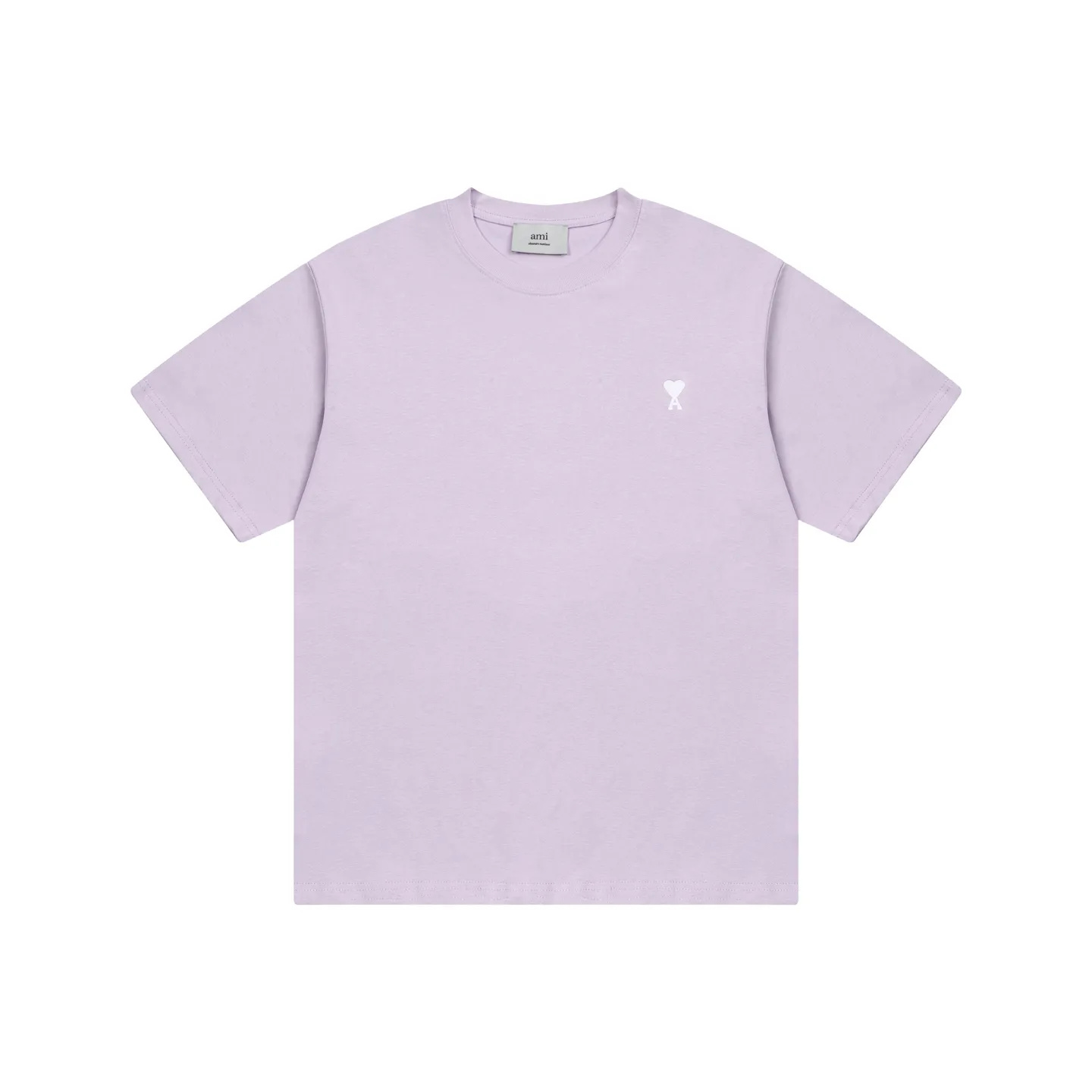 AMI PARIS 25SS new spring and summer classic white ADC small love embroidered short-sleeved T-shirt. Customized 230g double yarn pure cotton fabric matching 280G rib. New main wheat. Washable wheat QR code can be scanned. Same style for men and women. Color: black, white, Baolan, apricot, purple, gray green, coffee. Size: S-XL
