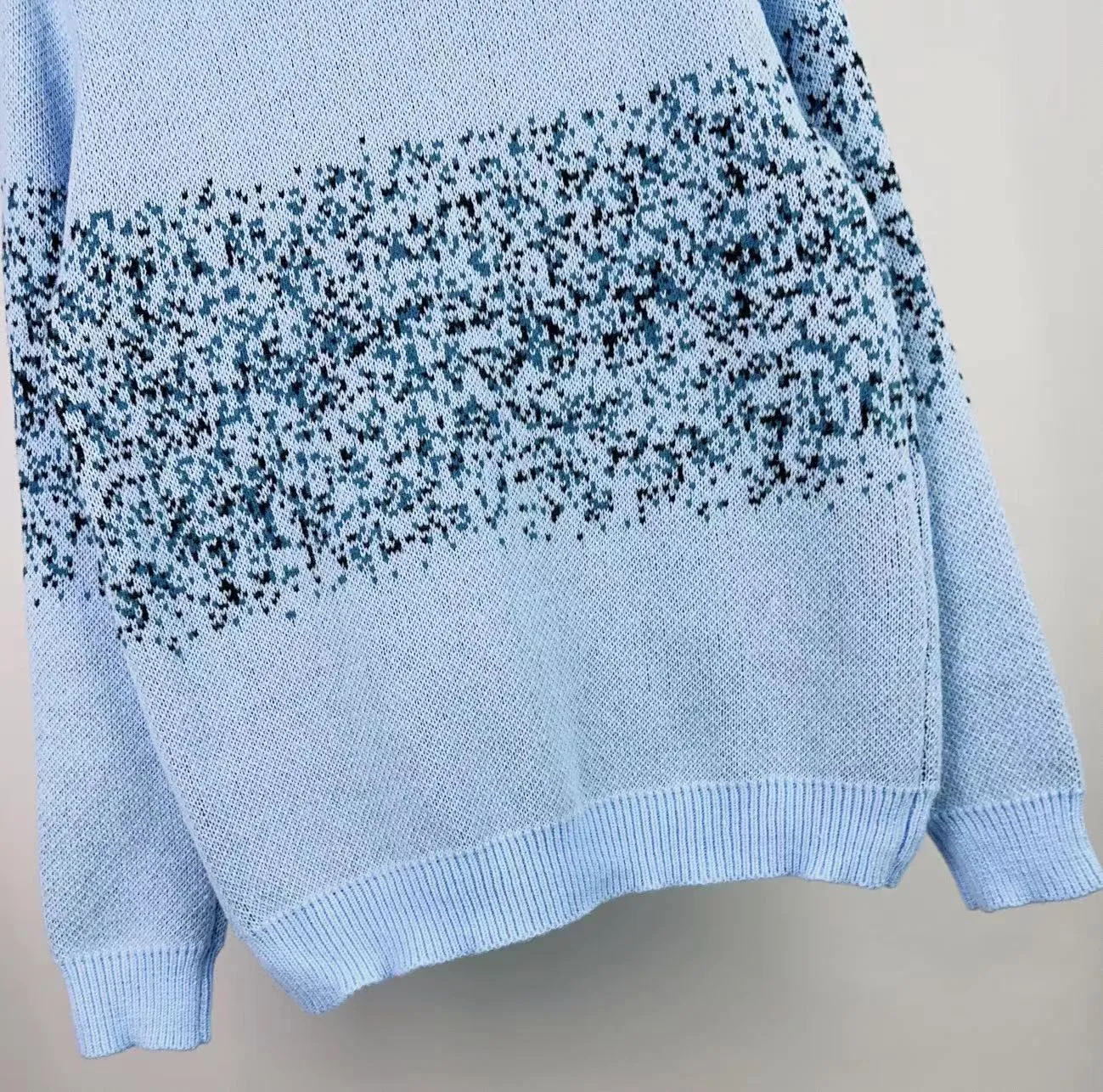 P250 🎉AMIRI new autumn and winter sweater classic logo jacquard on the front Color: Black Sky Blue Grass Green Size: S M L XL XXL
