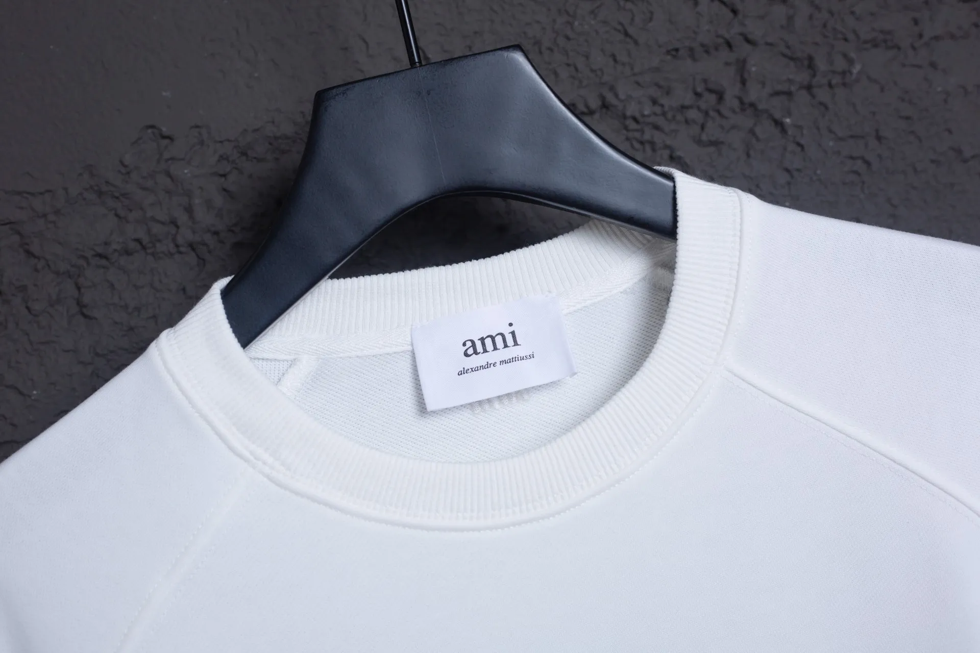 P160 AMI 25 autumn and winter new classic eight-letter custom stamp, customized 360g pure cotton fabric, high version, new main wheat, washed wheat, same style for men and women, color: white, size: S-XL