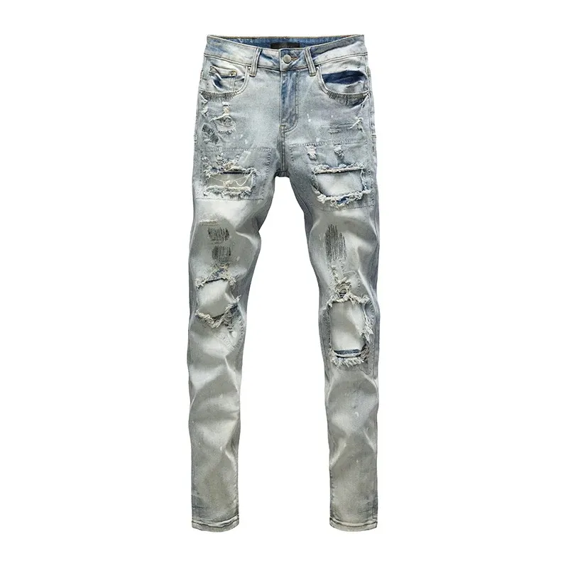 #N18 P246💰 (Top version) AMIRI hot high street jeans slim fit stretch washed knife cut trousers for men AMIRI amiri is transliterated as Emil, which is the name of the founder. Mike Amiri, the founder of amiri, grew up in Los Angeles, USA. He was influenced by local street culture and Punk Rock since childhood, so he founded the amiri brand named after himself. A variety of trendy brand clothing meets the needs of different fashion players. Amiri clothing has novel and unique styles and is a well-known street brand in the United States. The styles and styles of many clothes are loved by many street photographers. The various clothing styles meet the dressing needs of different people, show their unique temperament, and show the trend of dressing. amiri's jeans are relatively famous. Not only do they have many styles, but the quality of the jeans is also very good. Many celebrities have also worn amiri brand jeans. Color: Picture color Size: 28, 30, 32, 34, 36 28 30 32 34 36 Waist 71 76 81 86 91 Qianlang 26.5 27.5 28.5 29.5 30.5 Hou Lang 37 38 39 40 41 Foot 14 14.8 15.6 16.4 17.2 Foreign Minister 100 102 104 106 107