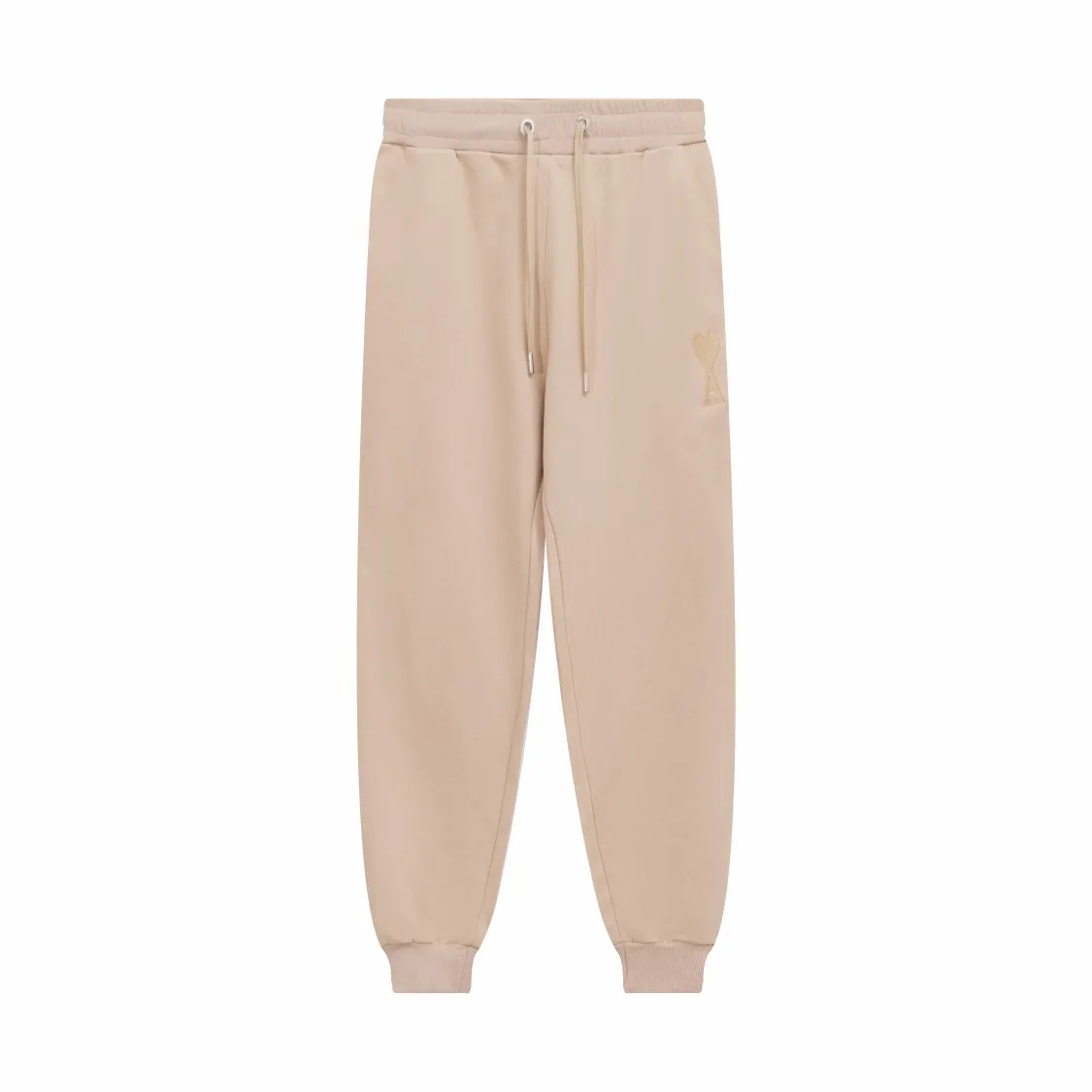 CY505# ami Alexandre Mattiussi22 new autumn and winter loose legged sports pants, pure cotton David sweater 400G terry fabric, same style for men and women Color: black apricot gray khaki Size: S-XL