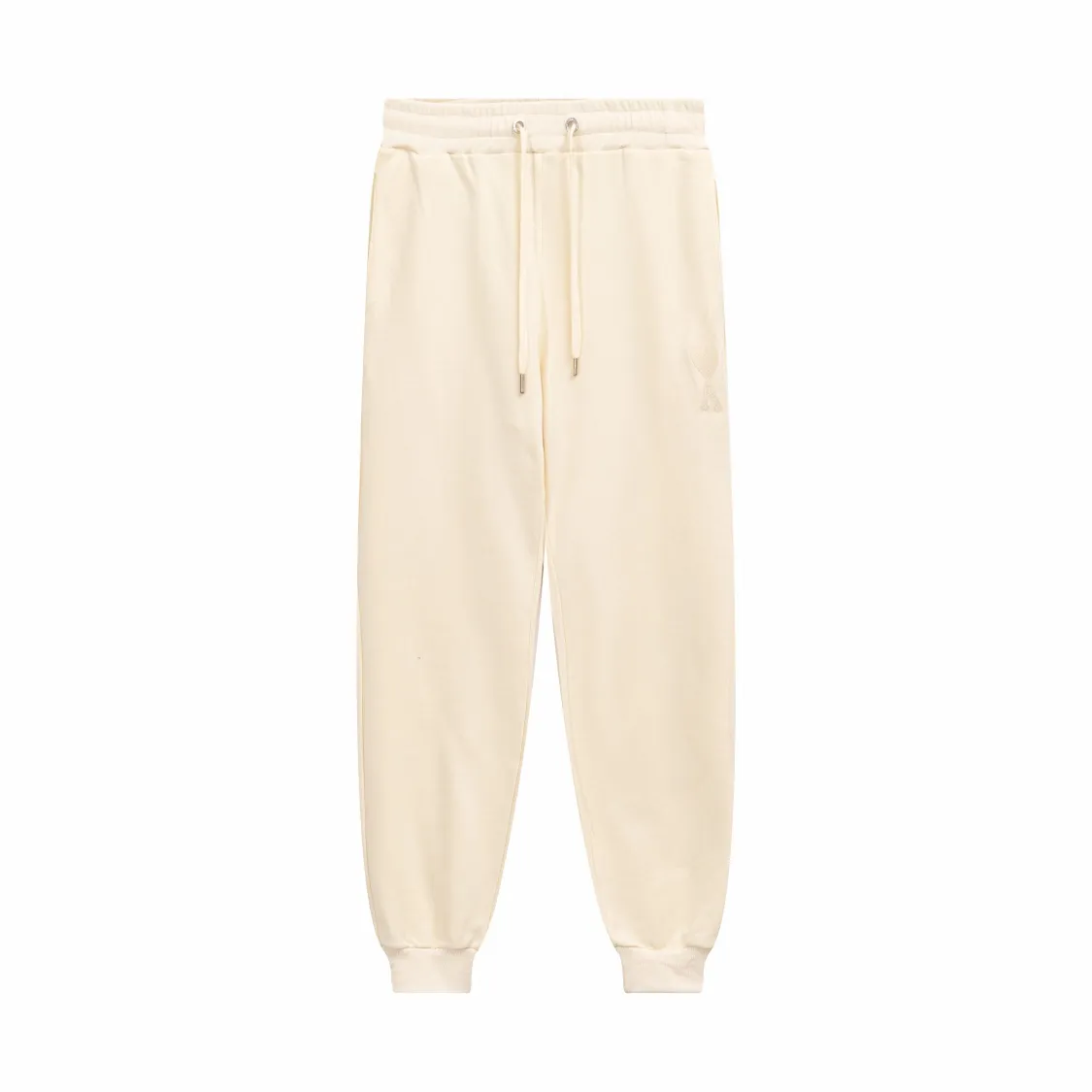 CY505# ami Alexandre Mattiussi22 new autumn and winter loose legged sports pants, pure cotton David sweater 400G terry fabric, same style for men and women Color: black apricot gray khaki Size: S-XL