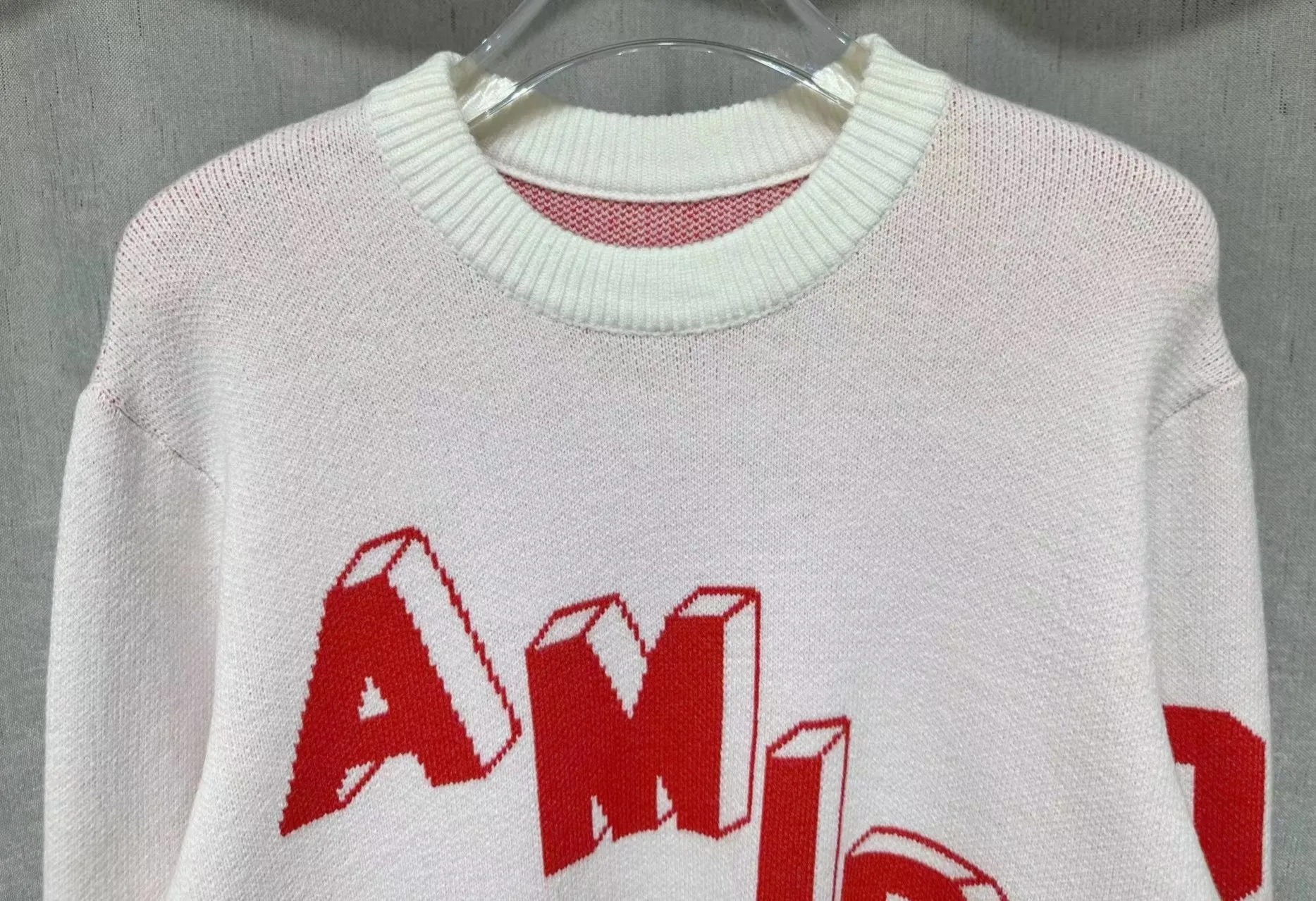 P230 🎉AMIRI new autumn and winter sweater Amiri exclusive logo jacquard on the front, 22 number jacquard on the back Color: White Black Size: S M L XL XXL