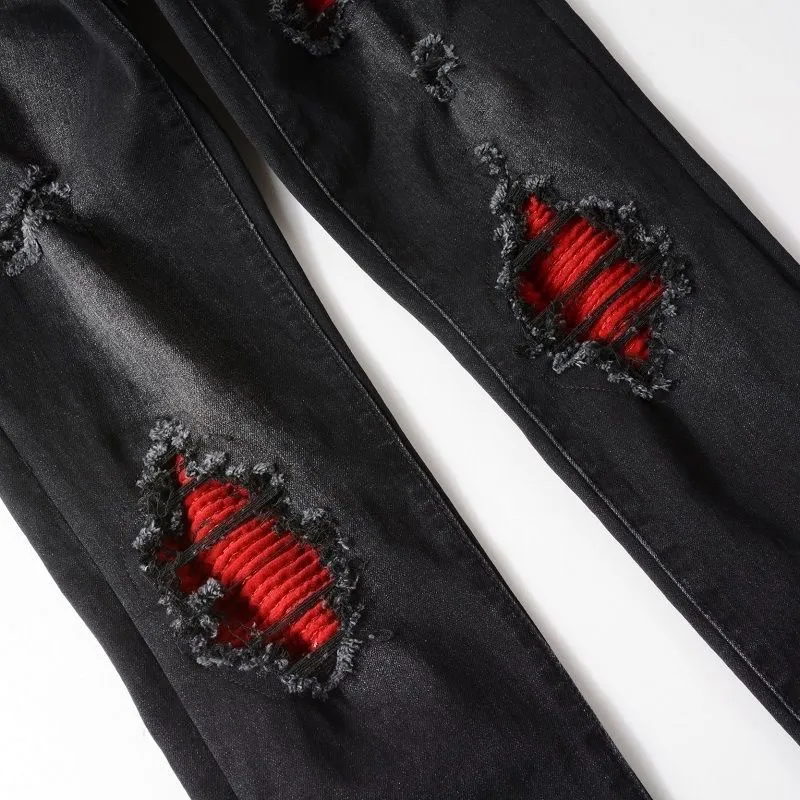 P180 Top replica AMIRI patch embroidered jeans trousers AMIRI high street basic ripped tight stretch jeans trousers Amiriamiri is transliterated as Emil, which is the name of the founder. Mike Amiri, the founder of amiri, grew up in Los Angeles, USA. He was influenced by the local street culture Rock since childhood, so he founded the amiri brand named after himself. A variety of trendy clothing meets the needs of different fashion players. Amiri clothing has novel and unique styles and is a well-known street brand in the United States. Many of its styles and styles are loved by many street photographers. Various clothing styles meet the needs of different people, show their unique temperament, and show the trend of dressing. amiri's jeans are relatively famous. Not only do they have many styles, but the quality of the jeans is also very good. Many celebrities have also worn amiri brand jeans.  The jeans of the amiri brand break through the production process and cutting of the original jeans. The fabrics are relatively soft and comfortable, and are not as hard as some jeans, which can irritate the skin and cause the skin to bleed when worn. Los Angeles trendy brand Amiri's jeans are made with great detail from tailoring to texture, adding wrinkles, bullet holes, damage and other details to add to the trendiness of the jeans. You can choose the style that suits you according to your own needs. Only when you wear a suitable style can you have a certain sense of fashion.  In recent years, high street has become a word that appears more and more frequently in men's clothing. High street style has also become an important direction for everyone's matching. High street related items are basically inseparable from oversize or off-shoulder tops. The lower body is matched with trackpants or tight-fitting denim. In my opinion, the most representative one is perhaps annihilation. Color; picture color Size: m l xl xxl