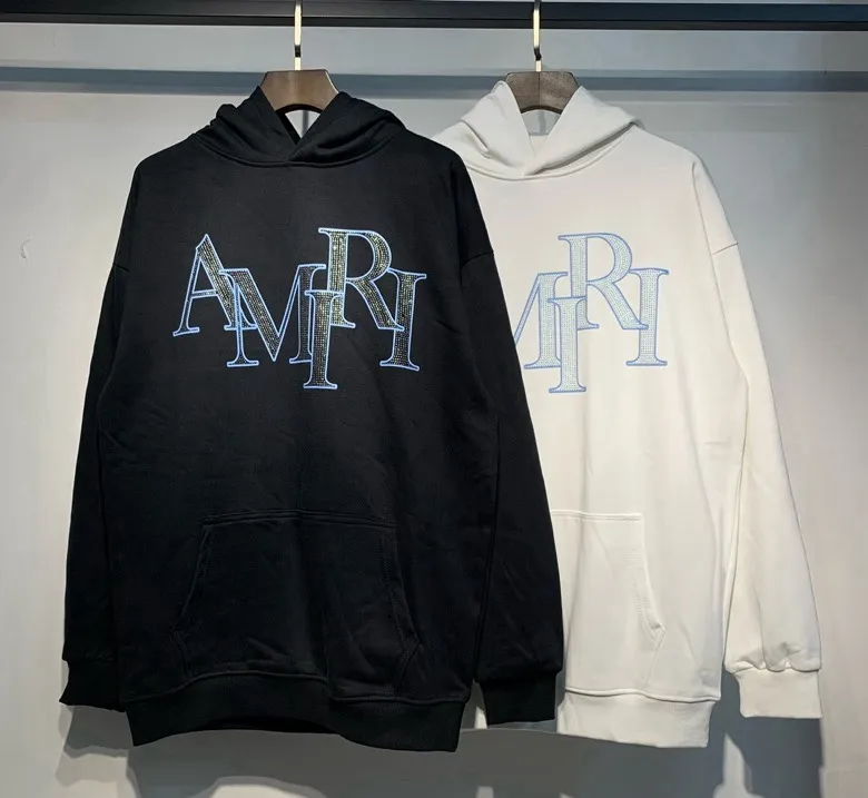 891 model P230 AMIRI real shot sweatshirt black white hanging shot S. M. L. XL