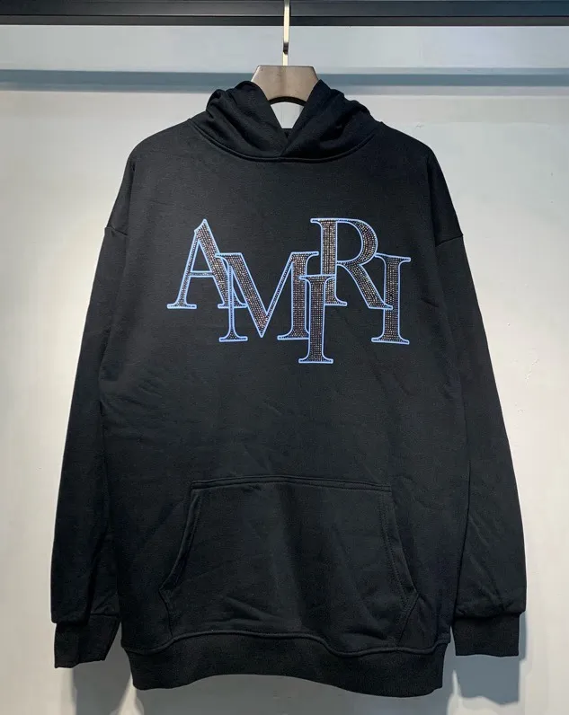 891 model P230 AMIRI real shot sweatshirt black white hanging shot S. M. L. XL