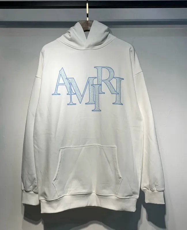 891 model P230 AMIRI real shot sweatshirt black white hanging shot S. M. L. XL