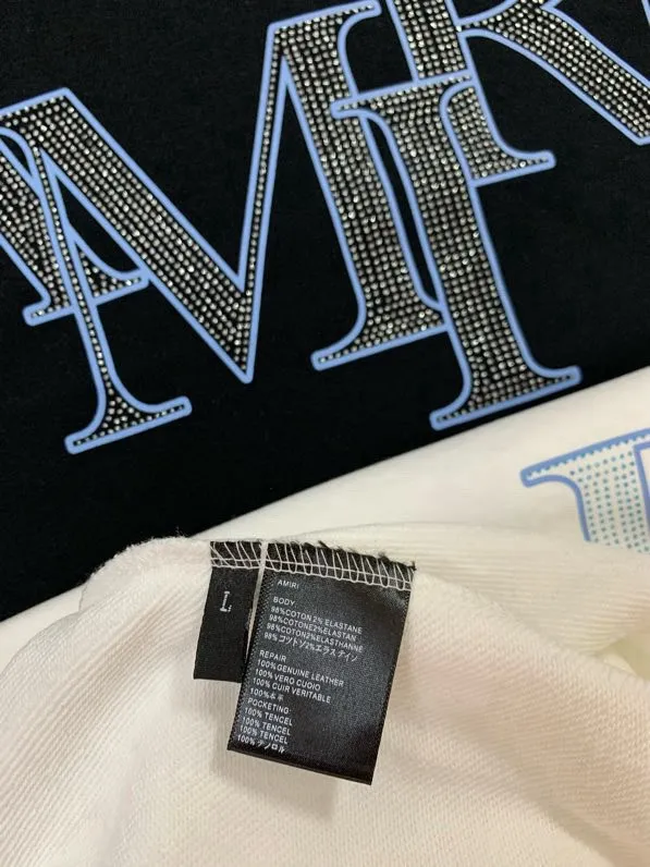 891 model P230 AMIRI real shot sweatshirt black white hanging shot S. M. L. XL