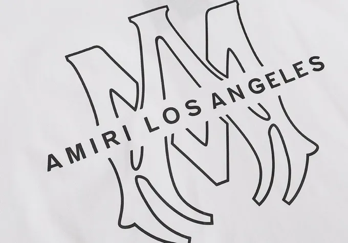 Style number: 680 P114 Fabric: 260g double yarn AMIRI 2025 spring and summer new logo round neck T-shirt high street same style for men and women loose classic letter short sleeves Color: White Black Size: S M L XL